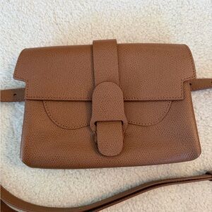 Senreve Aria Brown Leather Crossbody Belt Bag